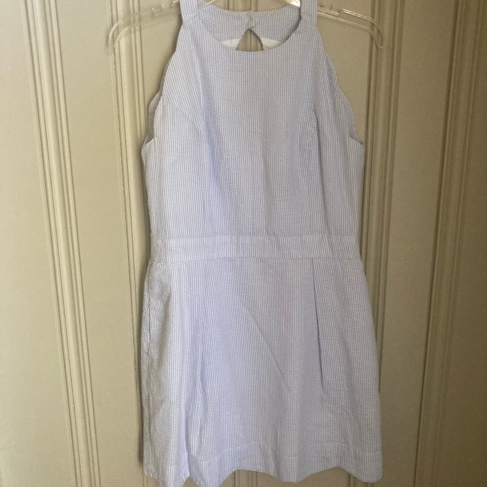 Blue Seersucker Dress